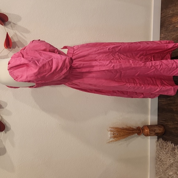 Kate Spade Barbie Pink Twist Bodice Puff Sleeve Dress - Picture 5 of 8